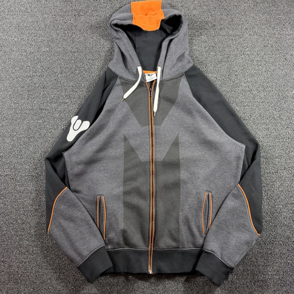 Merchoid Destiny Hunter Vanguard Zip Up Hoodie Mens 2XL Gray Black Orange Bungie